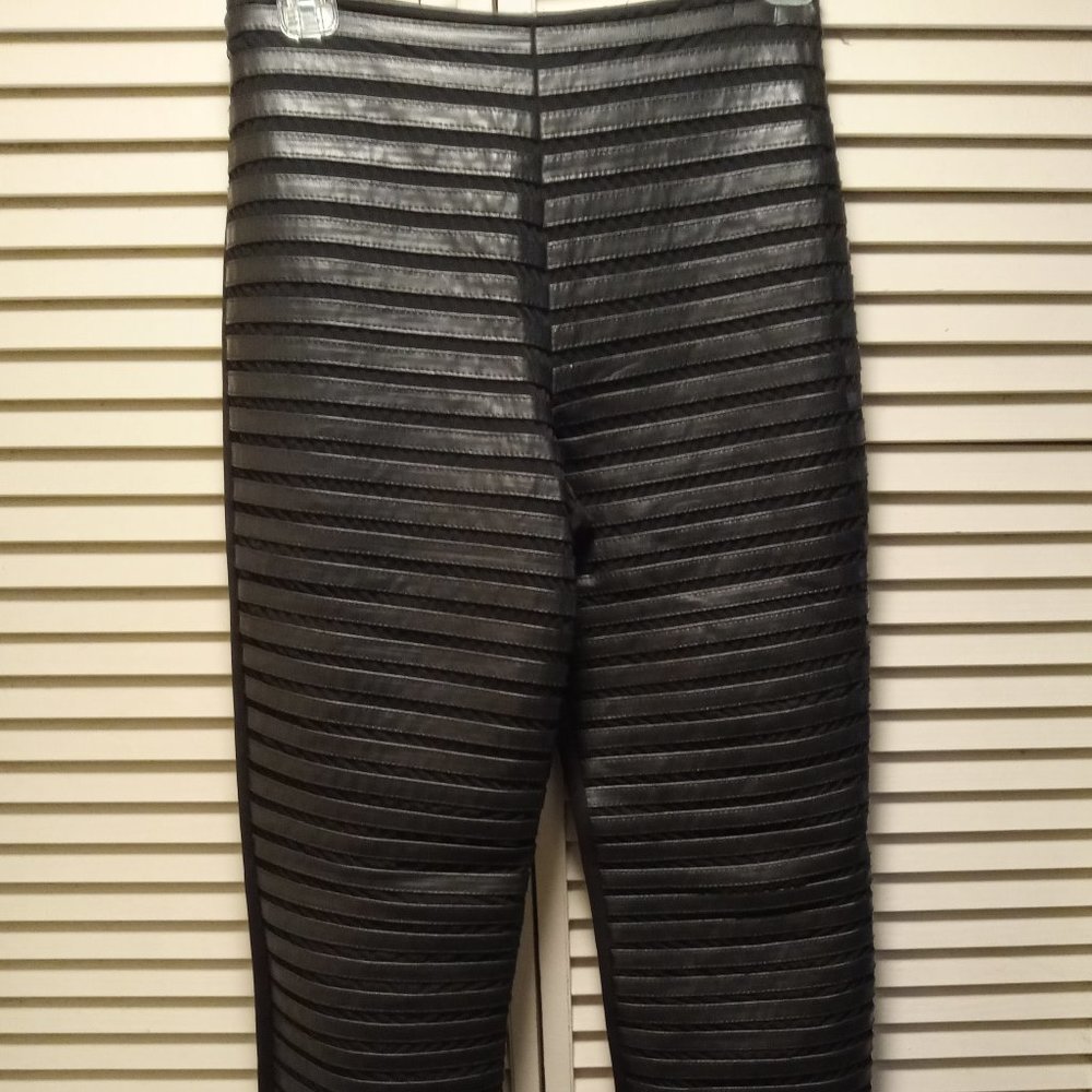 Closet Close-out Black fine leather with spandex/viscose pants